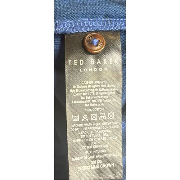 Ted Baker Crown Tie Dye Long Sleeve Polo Blue Long Sleeve T NWT Size 5 (US XL) - Picture 7 of 7